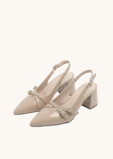 Escarpins Slingback vernis talons blocs à brides
