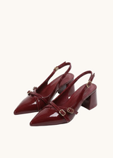 Escarpins Slingback vernis talons blocs à brides
