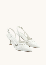 Escarpins Slingback vernis plissés à brides croisées