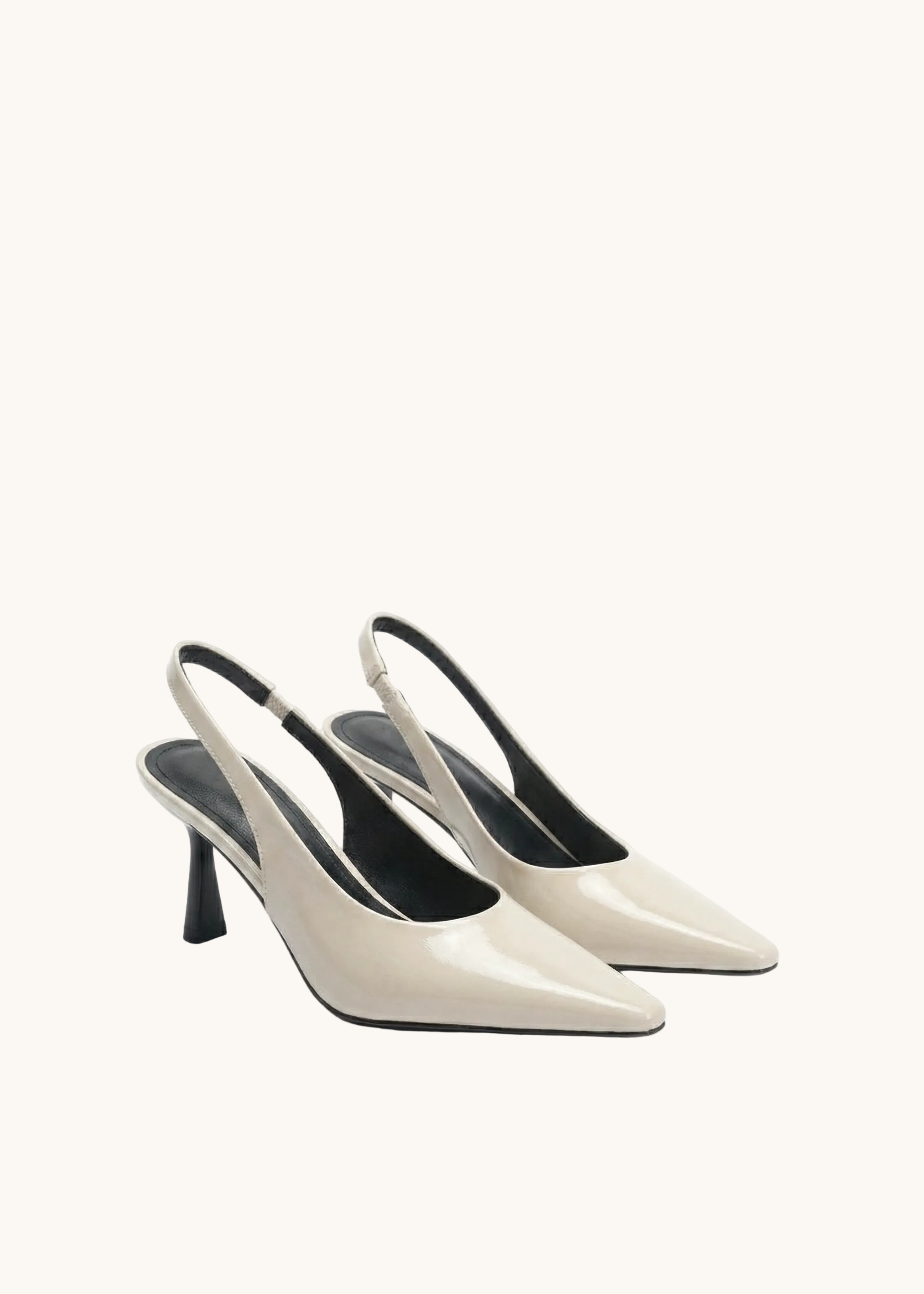 Escarpins Slingback vernis plissés