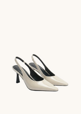 Escarpins Slingback vernis plissés
