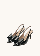 Escarpins Slingback vernis avec noeud papillon ruban