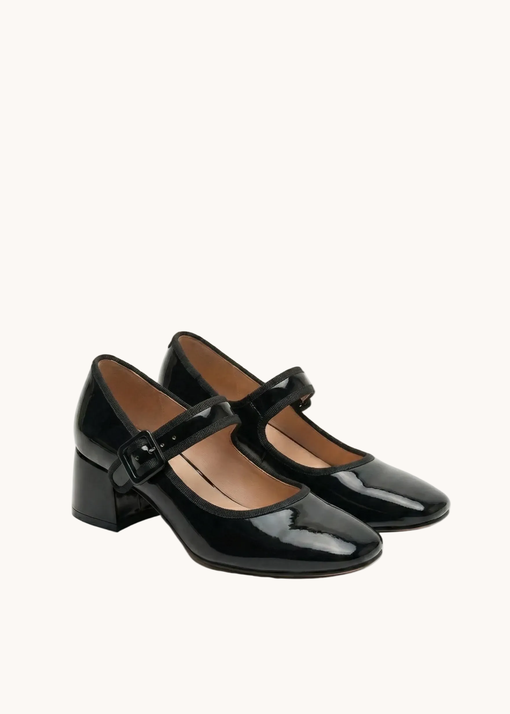Babies vernis talons carrés blocs à brides