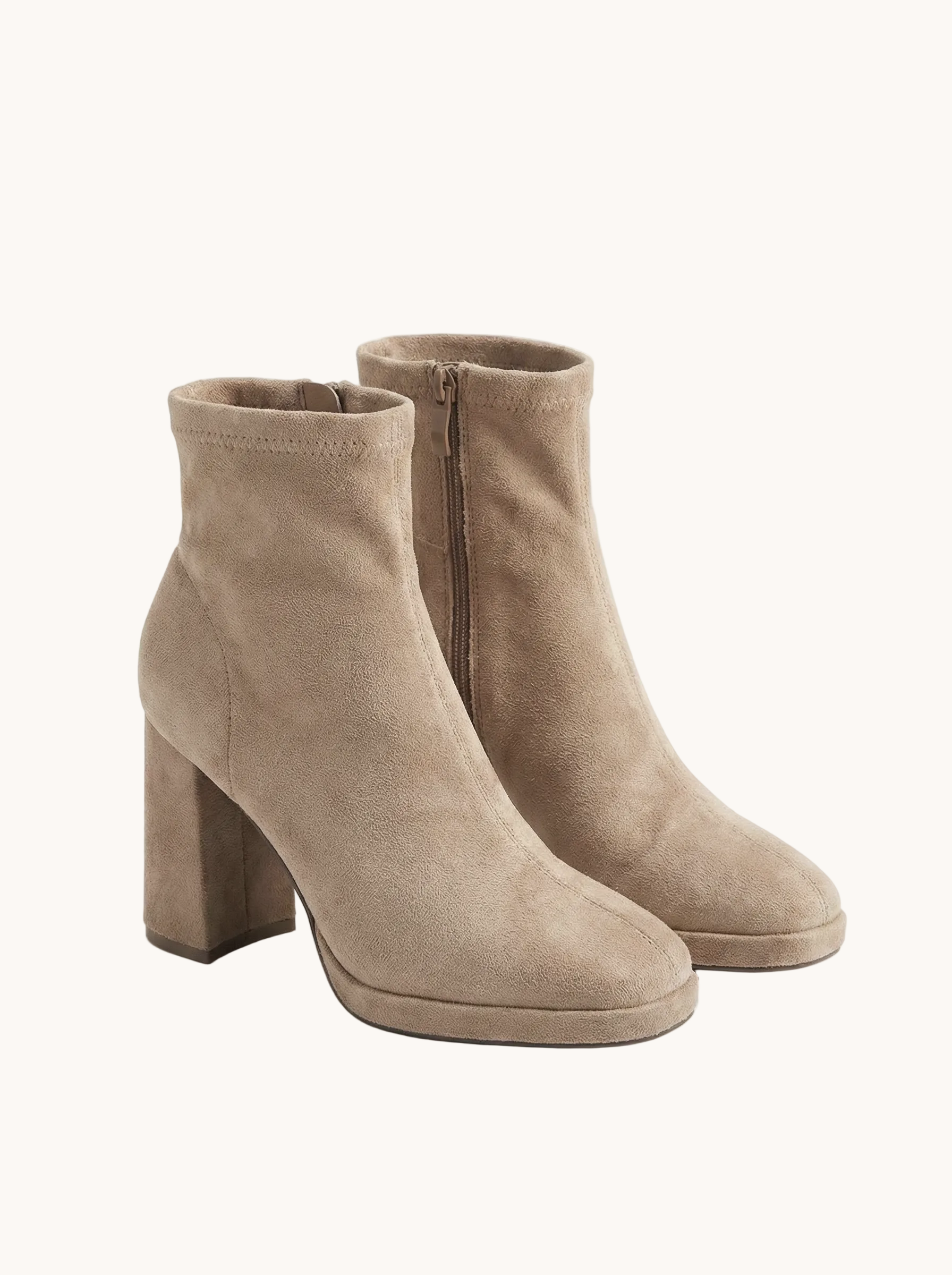 Bottines courtes suedine à talons blocs